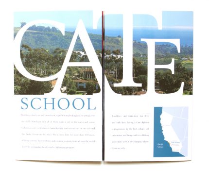 View book and direct mail designed for Cate School in Carpinteria, California.