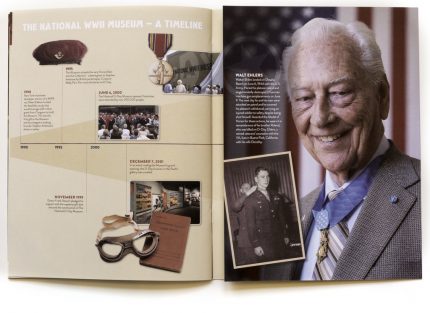 Annual report design for the WWII Museum in New Orleans.