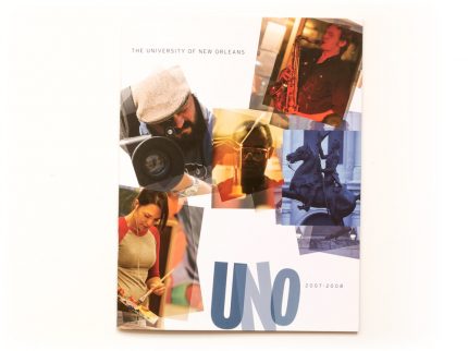 Brochure design for University of New Orleans.