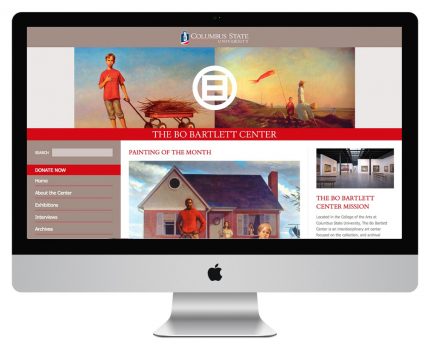 Website design for Bo Bartlett Center at Columbus State University.